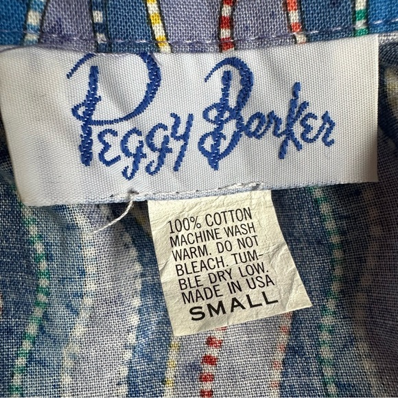 Peggy Barker Vintage 70’s Women Zip Up Funky Patterned Lounge Shirt Dress Small - Picture 8 of 8